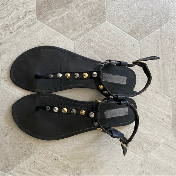 Steve Madden Virrtue Studded Sandal Black Size 9.5 - Picture 2 of 4